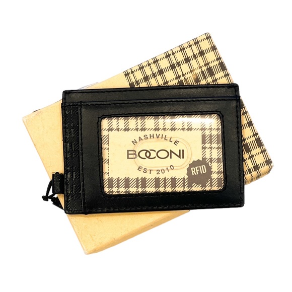 BOCONI Morrison RFID Leather I.D. Front Pocket Wallet - Black - NEW - Picture 2 of 2